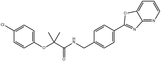 2-(4-chlorophenoxy)-2-methyl-N-(4-[1,3]oxazolo[4,5-b]pyridin-2-ylbenzyl)propanamide Structure