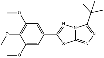 3-tert-butyl-6-(3,4,5-trimethoxyphenyl)[1,2,4]triazolo[3,4-b][1,3,4]thiadiazole 结构式