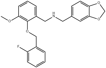 N-(1,3-benzodioxol-5-ylmethyl)-N-{2-[(2-fluorobenzyl)oxy]-3-methoxybenzyl}amine Structure