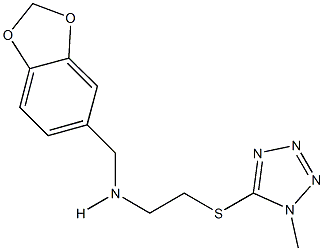 N-(1,3-benzodioxol-5-ylmethyl)-N-{2-[(1-methyl-1H-tetraazol-5-yl)sulfanyl]ethyl}amine Struktur