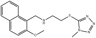 N-[(2-methoxy-1-naphthyl)methyl]-N-{2-[(1-methyl-1H-tetraazol-5-yl)sulfanyl]ethyl}amine 化学構造式