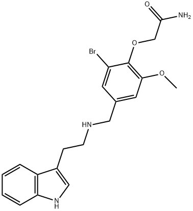 2-[2-bromo-4-({[2-(1H-indol-3-yl)ethyl]amino}methyl)-6-methoxyphenoxy]acetamide Structure