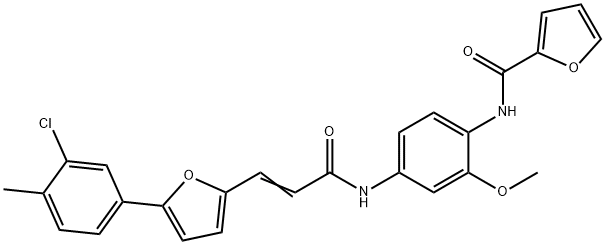N-[4-({3-[5-(3-chloro-4-methylphenyl)-2-furyl]acryloyl}amino)-2-methoxyphenyl]-2-furamide Struktur