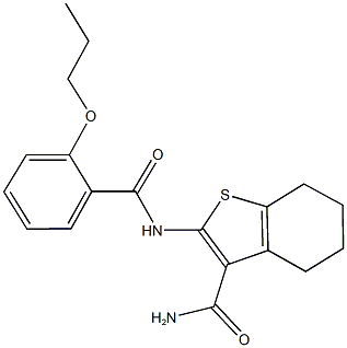 2-[(2-propoxybenzoyl)amino]-4,5,6,7-tetrahydro-1-benzothiophene-3-carboxamide 结构式