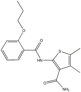 4,5-dimethyl-2-[(2-propoxybenzoyl)amino]-3-thiophenecarboxamide Struktur
