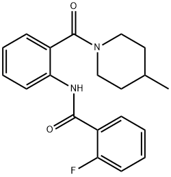 2-fluoro-N-{2-[(4-methyl-1-piperidinyl)carbonyl]phenyl}benzamide|