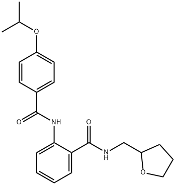 2-[(4-isopropoxybenzoyl)amino]-N-(tetrahydro-2-furanylmethyl)benzamide 化学構造式