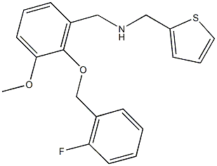 N-{2-[(2-fluorobenzyl)oxy]-3-methoxybenzyl}-N-(2-thienylmethyl)amine Structure