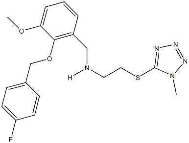 N-{2-[(4-fluorobenzyl)oxy]-3-methoxybenzyl}-N-{2-[(1-methyl-1H-tetraazol-5-yl)sulfanyl]ethyl}amine Structure