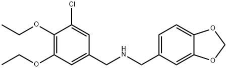 N-(1,3-benzodioxol-5-ylmethyl)-N-(3-chloro-4,5-diethoxybenzyl)amine Structure