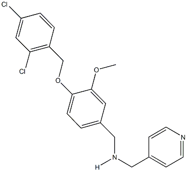 N-{4-[(2,4-dichlorobenzyl)oxy]-3-methoxybenzyl}-N-(4-pyridinylmethyl)amine Structure