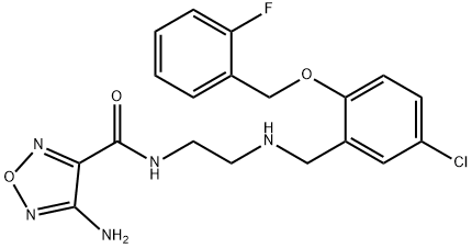 4-amino-N-[2-({5-chloro-2-[(2-fluorobenzyl)oxy]benzyl}amino)ethyl]-1,2,5-oxadiazole-3-carboxamide Structure