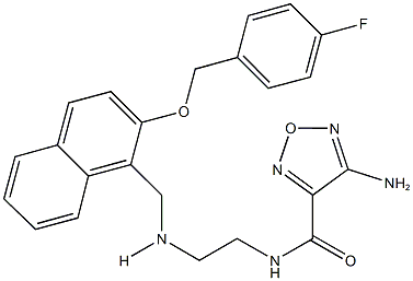 4-amino-N-{2-[({2-[(4-fluorobenzyl)oxy]-1-naphthyl}methyl)amino]ethyl}-1,2,5-oxadiazole-3-carboxamide Structure