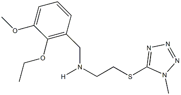 N-(2-ethoxy-3-methoxybenzyl)-N-{2-[(1-methyl-1H-tetraazol-5-yl)sulfanyl]ethyl}amine Structure