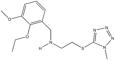 N-(2-ethoxy-3-methoxybenzyl)-N-{2-[(1-methyl-1H-tetraazol-5-yl)sulfanyl]ethyl}amine 化学構造式