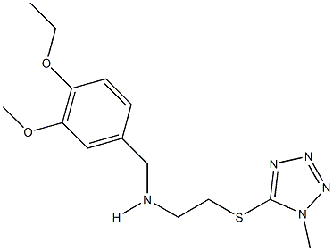 N-(4-ethoxy-3-methoxybenzyl)-N-{2-[(1-methyl-1H-tetraazol-5-yl)sulfanyl]ethyl}amine 化学構造式