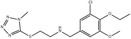 N-(3-chloro-4-ethoxy-5-methoxybenzyl)-N-{2-[(1-methyl-1H-tetraazol-5-yl)sulfanyl]ethyl}amine Structure