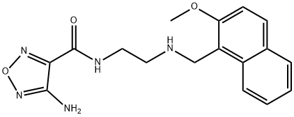 4-amino-N-(2-{[(2-methoxy-1-naphthyl)methyl]amino}ethyl)-1,2,5-oxadiazole-3-carboxamide 化学構造式