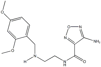 4-amino-N-{2-[(2,4-dimethoxybenzyl)amino]ethyl}-1,2,5-oxadiazole-3-carboxamide 化学構造式