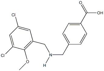 4-{[(3,5-dichloro-2-methoxybenzyl)amino]methyl}benzoic acid 化学構造式