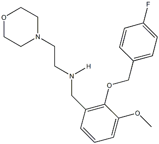 N-{2-[(4-fluorobenzyl)oxy]-3-methoxybenzyl}-N-[2-(4-morpholinyl)ethyl]amine 化学構造式