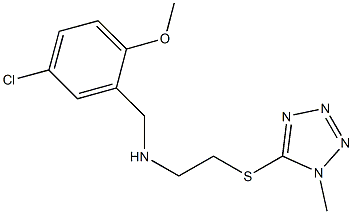 N-(5-chloro-2-methoxybenzyl)-N-{2-[(1-methyl-1H-tetraazol-5-yl)sulfanyl]ethyl}amine Struktur