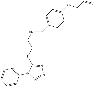 N-[4-(allyloxy)benzyl]-N-{2-[(1-phenyl-1H-tetraazol-5-yl)sulfanyl]ethyl}amine Structure