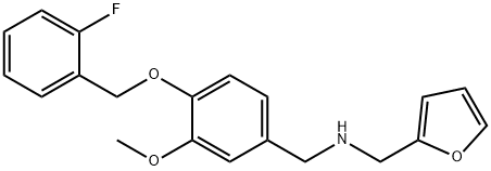 N-{4-[(2-fluorobenzyl)oxy]-3-methoxybenzyl}-N-(2-furylmethyl)amine,880813-78-5,结构式