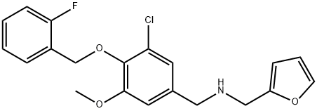 N-{3-chloro-4-[(2-fluorobenzyl)oxy]-5-methoxybenzyl}-N-(2-furylmethyl)amine 结构式