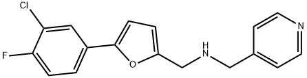 N-{[5-(3-chloro-4-fluorophenyl)-2-furyl]methyl}-N-(4-pyridinylmethyl)amine 化学構造式