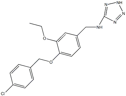 N-{4-[(4-chlorobenzyl)oxy]-3-ethoxybenzyl}-N-(2H-tetraazol-5-yl)amine Struktur