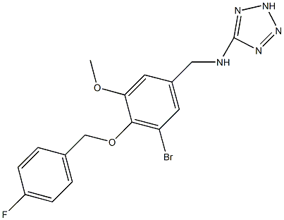 N-{3-bromo-4-[(4-fluorobenzyl)oxy]-5-methoxybenzyl}-N-(2H-tetraazol-5-yl)amine Structure