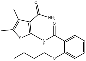 2-[(2-butoxybenzoyl)amino]-4,5-dimethyl-3-thiophenecarboxamide Structure