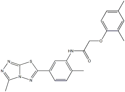 881222-17-9 2-(2,4-dimethylphenoxy)-N-[2-methyl-5-(3-methyl[1,2,4]triazolo[3,4-b][1,3,4]thiadiazol-6-yl)phenyl]acetamide