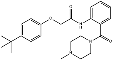 2-(4-tert-butylphenoxy)-N-{2-[(4-methyl-1-piperazinyl)carbonyl]phenyl}acetamide Struktur