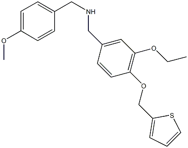 N-[3-ethoxy-4-(2-thienylmethoxy)benzyl]-N-(4-methoxybenzyl)amine,881443-02-3,结构式