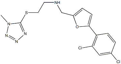 N-{[5-(2,4-dichlorophenyl)-2-furyl]methyl}-N-{2-[(1-methyl-1H-tetraazol-5-yl)sulfanyl]ethyl}amine Structure