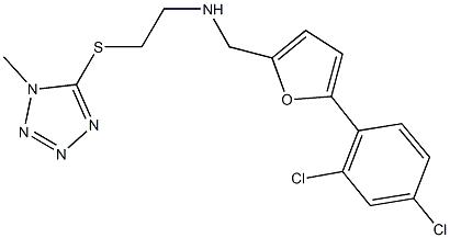 N-{[5-(2,4-dichlorophenyl)-2-furyl]methyl}-N-{2-[(1-methyl-1H-tetraazol-5-yl)sulfanyl]ethyl}amine 化学構造式