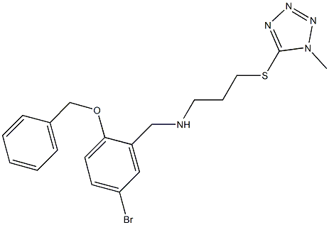 N-[2-(benzyloxy)-5-bromobenzyl]-N-{3-[(1-methyl-1H-tetraazol-5-yl)sulfanyl]propyl}amine Struktur