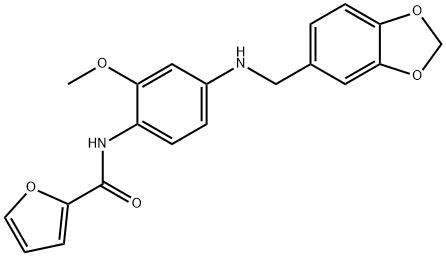 N-{4-[(1,3-benzodioxol-5-ylmethyl)amino]-2-methoxyphenyl}-2-furamide Structure