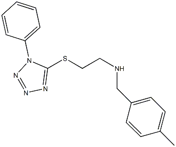 N-(4-methylbenzyl)-N-{2-[(1-phenyl-1H-tetraazol-5-yl)sulfanyl]ethyl}amine Structure