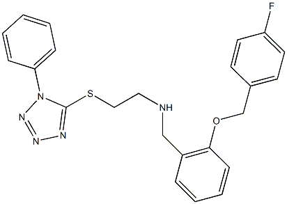 N-{2-[(4-fluorobenzyl)oxy]benzyl}-N-{2-[(1-phenyl-1H-tetraazol-5-yl)sulfanyl]ethyl}amine Struktur