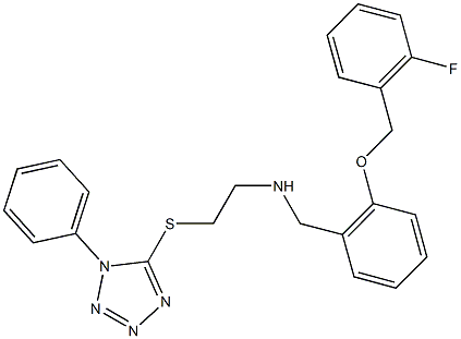 N-{2-[(2-fluorobenzyl)oxy]benzyl}-N-{2-[(1-phenyl-1H-tetraazol-5-yl)sulfanyl]ethyl}amine Structure