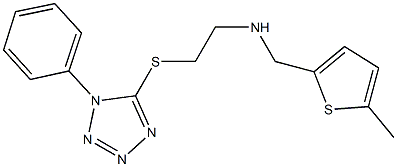 N-[(5-methyl-2-thienyl)methyl]-N-{2-[(1-phenyl-1H-tetraazol-5-yl)sulfanyl]ethyl}amine Structure