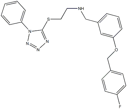N-{3-[(4-fluorobenzyl)oxy]benzyl}-N-{2-[(1-phenyl-1H-tetraazol-5-yl)sulfanyl]ethyl}amine Struktur