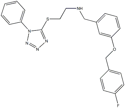 N-{3-[(4-fluorobenzyl)oxy]benzyl}-N-{2-[(1-phenyl-1H-tetraazol-5-yl)sulfanyl]ethyl}amine Structure