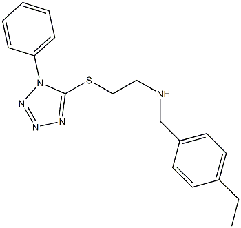 N-(4-ethylbenzyl)-N-{2-[(1-phenyl-1H-tetraazol-5-yl)sulfanyl]ethyl}amine 化学構造式