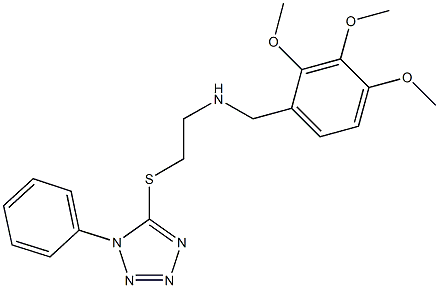 2-[(1-phenyl-1H-tetraazol-5-yl)sulfanyl]-N-(2,3,4-trimethoxybenzyl)ethanamine 化学構造式
