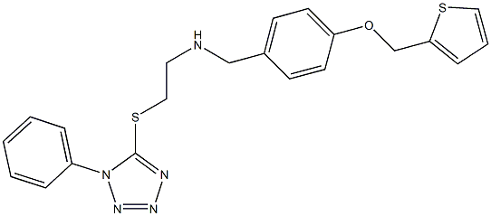 2-[(1-phenyl-1H-tetraazol-5-yl)sulfanyl]-N-[4-(2-thienylmethoxy)benzyl]ethanamine Structure