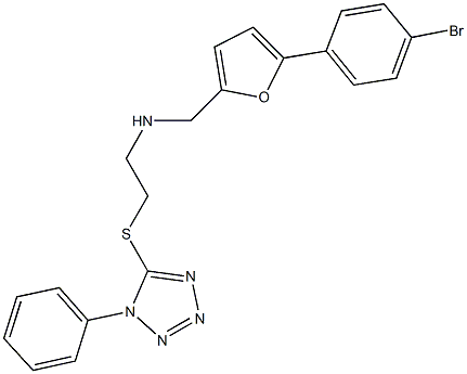 N-{[5-(4-bromophenyl)-2-furyl]methyl}-N-{2-[(1-phenyl-1H-tetraazol-5-yl)sulfanyl]ethyl}amine,881451-96-3,结构式